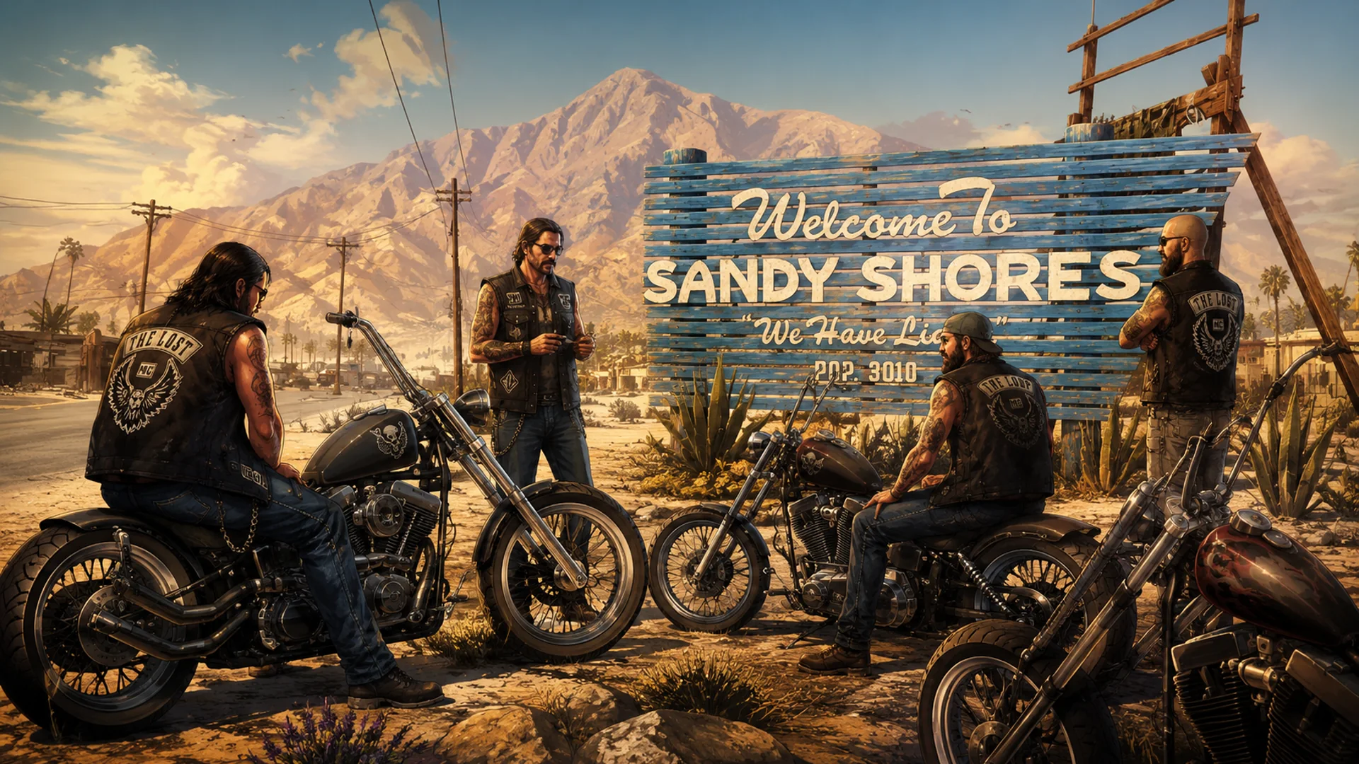 Motards réunis à Sandy Shores